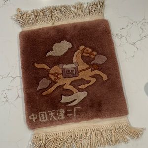 Hand knotted horse wool rug tapestry